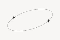 Aesthetic oval shape, minimal line art frame vector