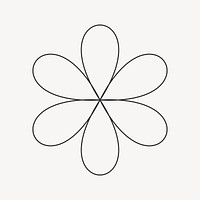 Abstract flower shape, aesthetic line art vector