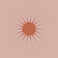 Orange sunburst, minimal aesthetic shape vector