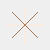 Brown starburst shape, minimal design vector