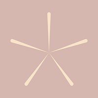 Beige starburst shape, minimal design psd