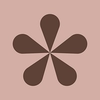 Brown asterisk shape, flat graphic  psd