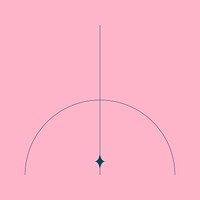Celestial circle, minimal line art element vector