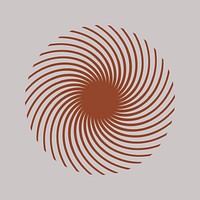 Brown spiral circle, abstract shape vector