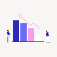 Business growth icon, teamwork illustration vector