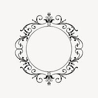 Decorative frame black & white collage element vector