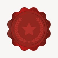 Wax seal badge, red collage element vector