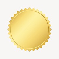 Spiky gold badge collage element vector