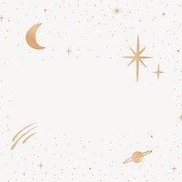 Celestial doodle frame, aesthetic design element vector