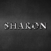 Sharon typography in silver metallic effect design element