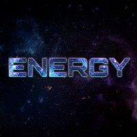 ENERGY text typography word on galaxy background