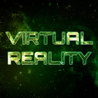 VIRTUAL REALITY text typography galaxy effect word