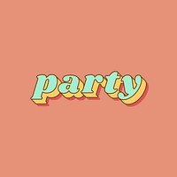 Party lettering retro pastel shadow font
