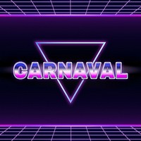 Carnival retro style word on futuristic background