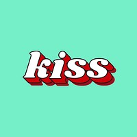Kiss lettering retro bold font typography