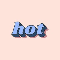 Hot word retro shadow font typography