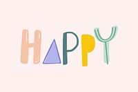 Doodle font happy text hand drawn