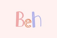 Word art beh doodle lettering colorful