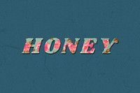 Floral honey italic retro typography