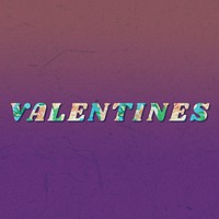 Valentines retro floral pattern typography