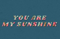 Floral you are my sunshine italic retro typography