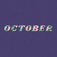 October floral pattern font typography