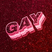 Gay word 3d effect typeface glowing font