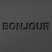 Paper cut Bonjour word png typography