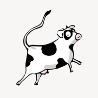 Cow collage element illustration vector. Free public domain CC0 image.