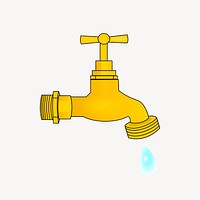 Water tap clipart, illustration. Free public domain CC0 image.