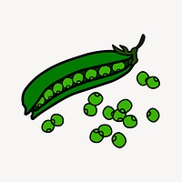 Green pea collage element psd. Free public domain CC0 image.