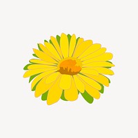 Yellow flower collage element vector. Free public domain CC0 image.