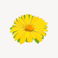 Yellow flower illustration. Free public domain CC0 image.