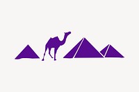 Camel and pyramid collage element vector. Free public domain CC0 image.