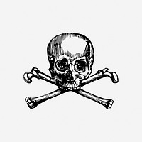 Skull crossbones clipart, illustration. Free public domain CC0 image.