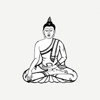 Buddha clipart, illustration psd. Free public domain CC0 image.