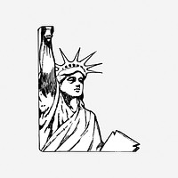 Statue of Liberty illustration. Free public domain CC0 image.