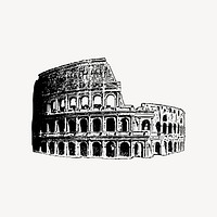 The Colosseum clipart, illustration vector. Free public domain CC0 image.