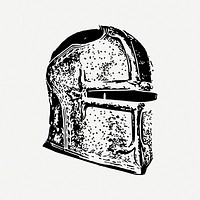 Knight's helmet clipart, illustration psd. Free public domain CC0 image.