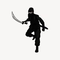 Ninja illustration. Free public domain CC0 image.