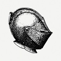 Knight helmet collage element psd. Free public domain CC0 image.