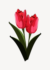 Tulip collage element vector. Free public domain CC0 image.