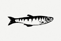Fish collage element psd. Free public domain CC0 image.