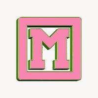 M alphabet illustration. Free public domain CC0 image.