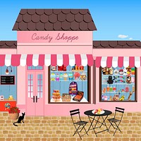 Candy shop clipart, illustration psd. Free public domain CC0 image.