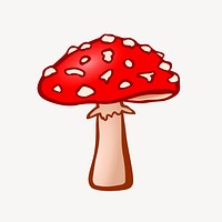 Fly agaric clipart, illustration psd. Free public domain CC0 image.