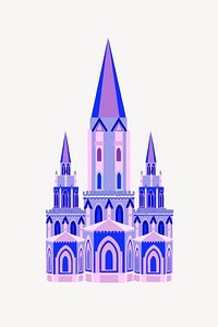 Purple castle clip  art. Free public domain CC0 image. 