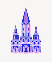 Purple castle clip art psd. Free public domain CC0 image.