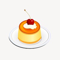 Pudding dessert clip art psd. Free public domain CC0 image.