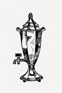 Vintage  coffee pot clip art psd. Free public domain CC0 image.